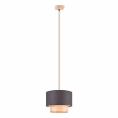 Home Sweet Home Hanglamp Cane/weave Linnen Zwart E27 ⌀33cm