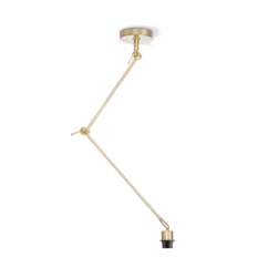 Klassieke verlichtingspendel Shift voor lampenkap - Messing - 35/35/80cm - hanglamp gemaakt van Metaal - geschikt voor E27 LED lichtbron - voor lampenkap met doorsnede max.55cm