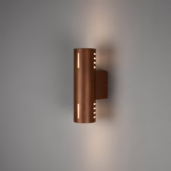 KonstSmide Design wandlamp Cuneo roestbruin met wit glas 7365-972
