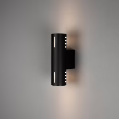 KonstSmide Design wandlamp Cuneo zwart met wit glas 7365-752