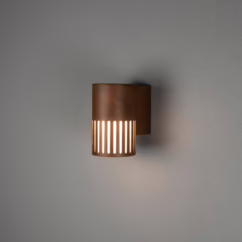 KonstSmide Design wandlamp Pistoia roestbruin met wit glas 7357-972
