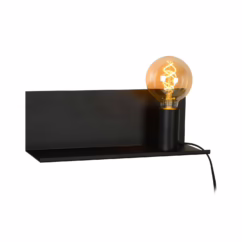 Lucide Bedlamp Sebo Zwart E27