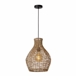 Lucide Hanglamp Alban Hout ⌀35cm E27