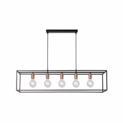 Lucide Hanglamp Arthur Zwart 5xe27 5w