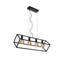 Lucide Hanglamp Fabian Zwart 4xe27