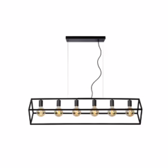 Lucide Hanglamp Fabian Zwart 6xe27