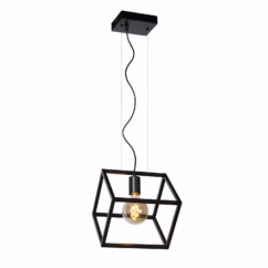 Lucide Hanglamp Fabian Zwart E27
