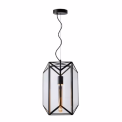 Lucide Hanglamp Fern Zwart E27