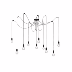 Lucide Hanglamp Fix Multiple Zwart ⌀150cm 10xe27