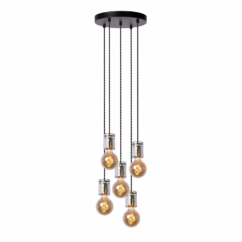 Lucide Hanglamp Gelka Gerookt Glas ⌀30cm 5xe27