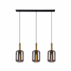 Lucide Hanglamp Joanet - Gerookt Glas - 3xe27