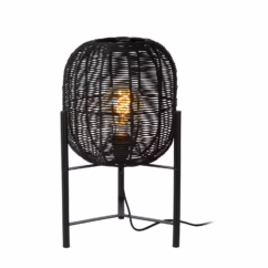 Lucide Tafellamp Hermine Zwart ⌀30cm E27
