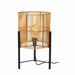 Lucide Tafellamp Jantine Licht Hout ⌀30cm E27