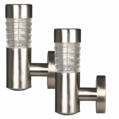 Luxform Set van 2 wandlampen Tacoma rvs solar LWE34245