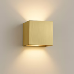 Lyora Vierkante wandlamp Sifor geborsteld goud 106196