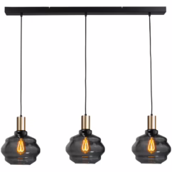 Masterlight 3-lichts hanglamp - goud - Porto met Ball smoke glazen - Ø 24cm 2711-05-02-100-3-3