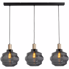Masterlight 3-lichts hanglamp - goud - Porto met Ball smoke glazen - Ø 30cm 2711-05-02-100-3-4
