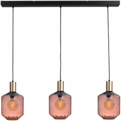 Masterlight 3-lichts hanglamp - goud - Porto met Jagger red glazen - Ø 24cm 2711-05-02-100-3-9