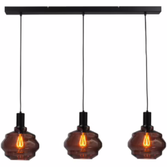 Masterlight 3-lichts hanglamp - zwart - Porto met Ball red glazen - Ø 24cm 2711-05-05-100-3-1