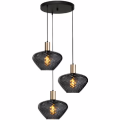 Masterlight 3-lichts vide hanglamp - goud - Porto met Blossom clear glazen 2712-05-02-35-3-8