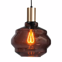 Masterlight Hanglamp goud Porto met Ball red glas - Ø 24cm 2710-05-02-1