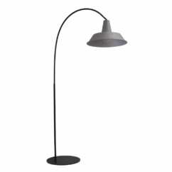 Masterlight Retro vloerlamp Industria 186 zwart met grijze kap 1547-05-00-00