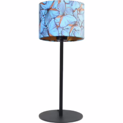 Masterlight Zwarte tafellamp Venus met Butterfly lampenkap 4470-05-VL-30