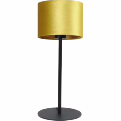 Masterlight Zwarte tafellamp Venus met okergele lampenkap 4470-05-11-30
