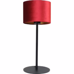 Masterlight Zwarte tafellamp Venus met retro rode lampenkap 4470-05-03-30