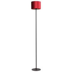 Masterlight Zwarte vloerlamp Venus 150cm met retro rode lampenkap 1470-05-03-130