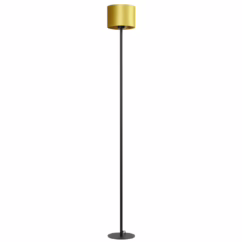 Masterlight Zwarte vloerlamp Venus 175cm met okergele lampenkap 1470-05-11-155