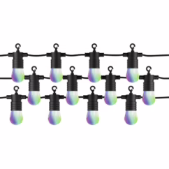 Müller-licht Lichtsnoer Zwart 12 Lampjes Wit En Gekleurd Licht 5,5w