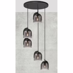 Nordlux Hanglamp Boshi Gerookt Glas ⌀40cm 5xe14