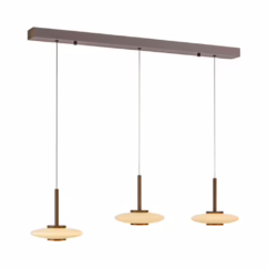 Paul Neuhaus Hanglamp 3-lichts Pure Vitrum design bruin 2083-34