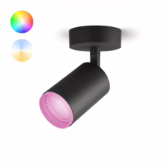 Philips Enkele spot Hue Fugato - White and color zwart 915005761201