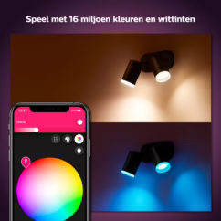 Philips Hue Opbouwspot Fugato Zwart 2x5,7w