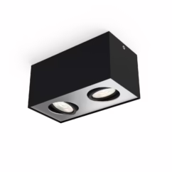 Philips Ledspot Box Warmglow Zwart 2x4,5w