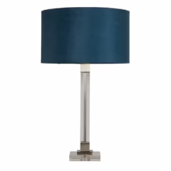 Searchlight Design tafellamp Scarborough goud met blauwe kap EU67521TE
