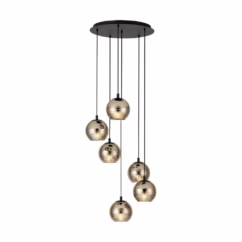 Stars of Light Hanglamp 6-lichts Lemorieta zwart 39687
