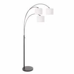 Steinhauer 3-lichts vloerlamp Sparkled Light zwart met wit 3822ZW