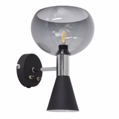 Steinhauer Design wandlamp Fastlast Up - Down zwart met smoke glas 2570ZW