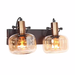 Steinhauer Dubbele wandlamp Glaslic amber glas 3865BR