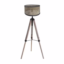 Steinhauer Tripod vloerlamp Triek met bamboe kap 4098ZW