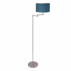 Steinhauer Vloerlamp Bella metaal met blauwe kap 3881ST