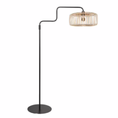 Steinhauer Vloerlamp Bloeba zwart met bamboe 4159ZW