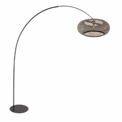 Steinhauer Vloerlamp Curve zwart met rotan kap Ø 60cm 4274ZW