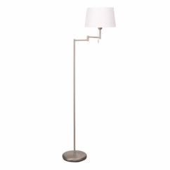 Steinhauer Vloerlamp Mexlite 154cm metaalgrijs met witte kap 5894ST