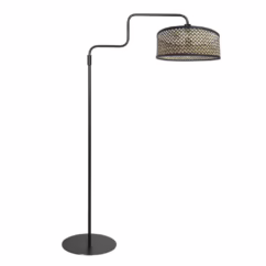 Steinhauer Vloerlamp zwart Bloeba met bamboe 4170ZW