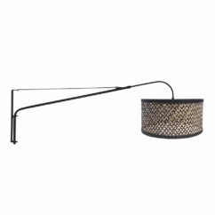 Steinhauer Wandlamp Elegant Classy zwart met bamboe 3699ZW