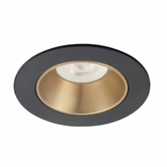 Highlight Design spotDownlights zwart met goud Ø 8cm - S7830.38